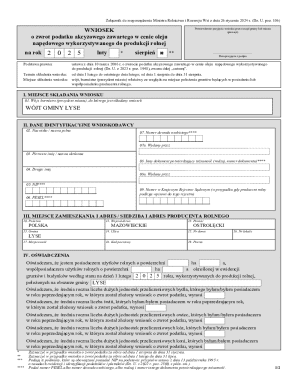 Poland Agricultural Excise Tax Refund Application