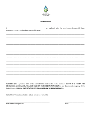 Low Income Household Water Assistance Program Self Attestation