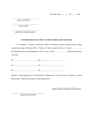 Employee Vacation Notice