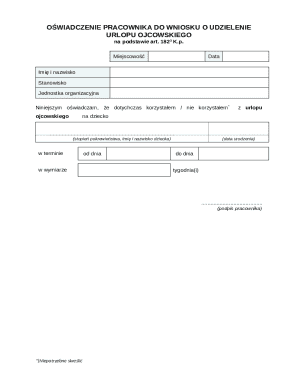 Employee Statement for Parental Leave Application
