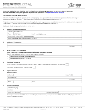 Queensland Rental Application Form 22