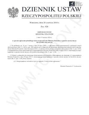 Polish Excise Tax Refund Application