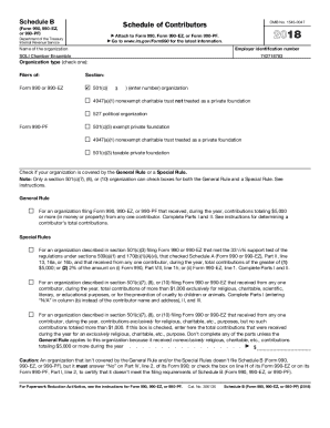 Schedule B Form 990 Contributor Information