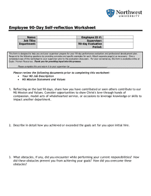 Employee 90-Day Self-Reflection Worksheet