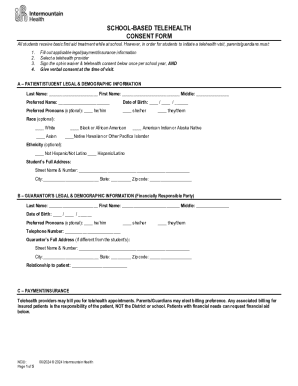 School telehealth forms - Sentara Community Care