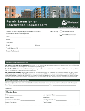 Permit Extension or Reactivation Request Form