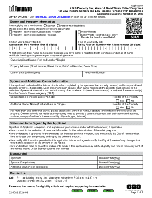 2025 Toronto Property Tax Relief Application