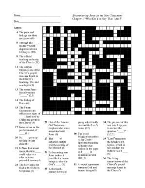 Encountering Jesus Crossword Puzzle
