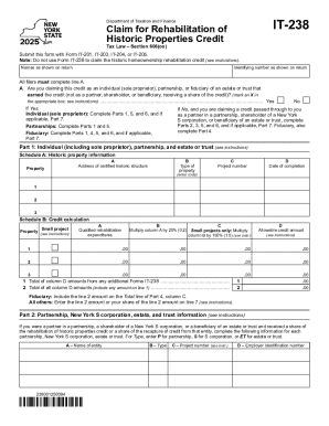 New York Historic Properties Credit Form IT-238