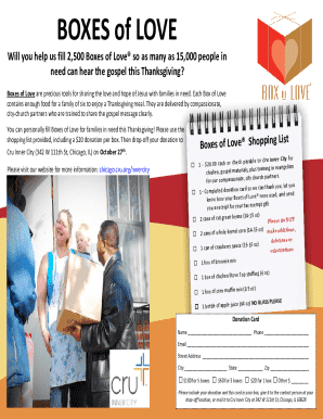 Boxes of Love Donation Form