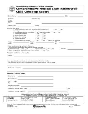 Tennessee Well-Child Check-up Report
