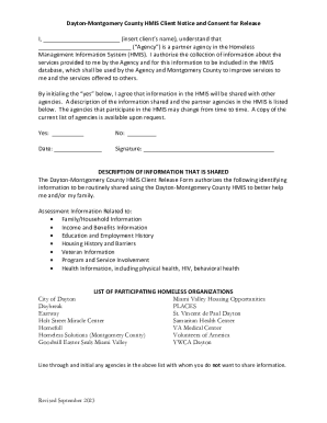 Dayton-Montgomery County HMIS Client Consent Form