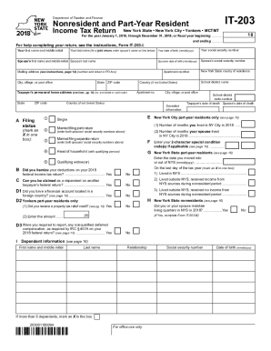 New York State IT-203 Income Tax Return