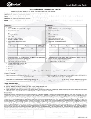 RFC Deposit Application Form