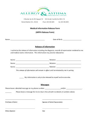 Medical Information Release Form