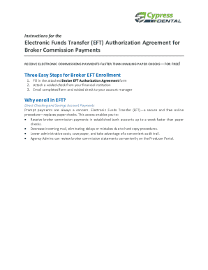 Electronic Funds Transfer Authorization Agreement