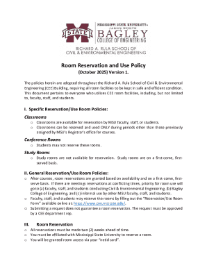 Room Reservation and Use Policy