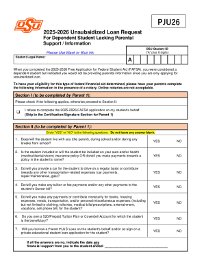 2025-2026 Unsubsidized Loan Request Form