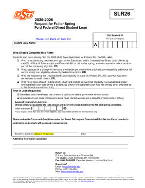 SLR26 Ford Federal Direct Student Loan Request