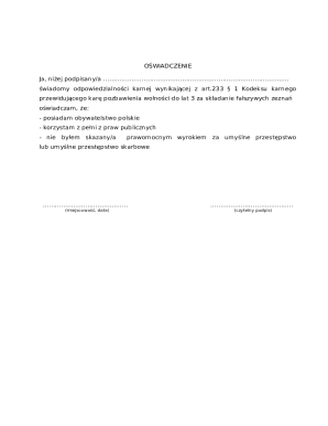 Affidavit of Polish Citizenship