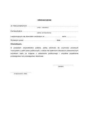 Polish Citizenship Affidavit