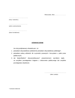 Polish Citizenship Declaration Form