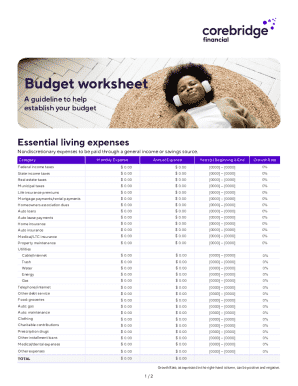 Personal Budget Worksheet