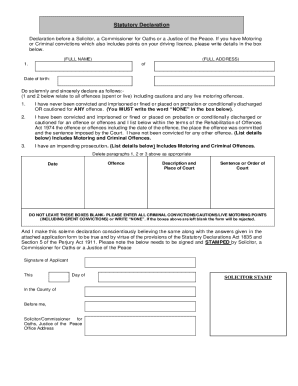 Statutory Declaration Form