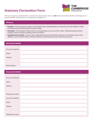 Statutory Declaration Form