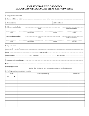 Employment Application Form