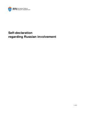 Self-Declaration Regarding Russian Involvement