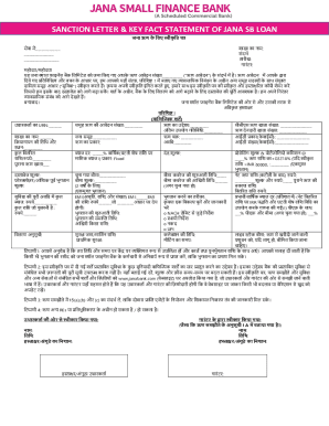 Jana Small Finance Bank Loan Sanction Letter