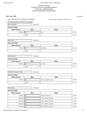 County of Orange Parcel Tax Form 40