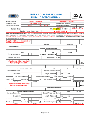 Housing Application Form