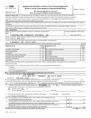 IRS Form 8868 Application for Extension of Time