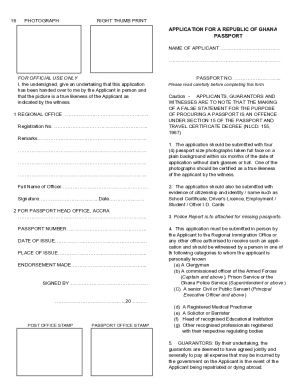 Ghana Passport Application Form