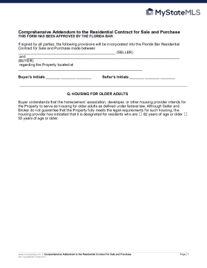 Comprehensive Addendum to Florida Residential Contract