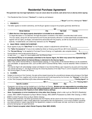 Residential Purchase Agreement