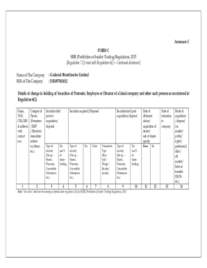 SEBI Insider Trading Disclosure Form
