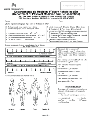 Physical Medicine and Rehabilitation Form
