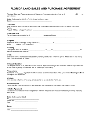 Florida Land Sales and Purchase Agreement