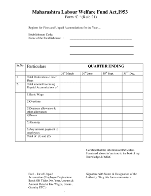 Maharashtra Labour Welfare Fund Form C