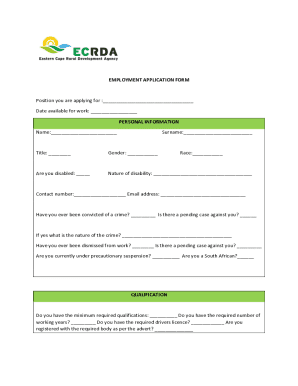 Employment Application Form