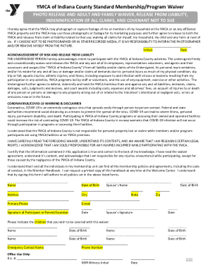YMCA Indiana County Membership Waiver