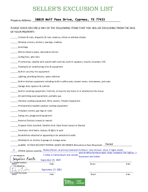 Seller’s Exclusion List