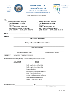 Nevada Energy Assistance Program Request Form