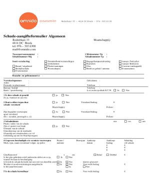 Dutch Insurance Claim Form