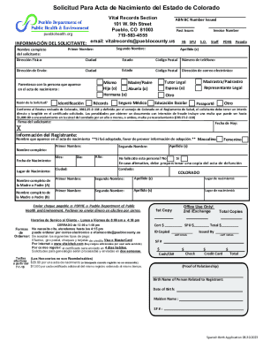 Colorado Birth Certificate Application