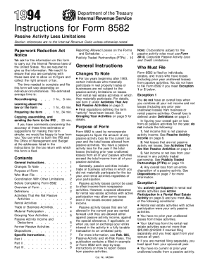 Instructions for Form 8582