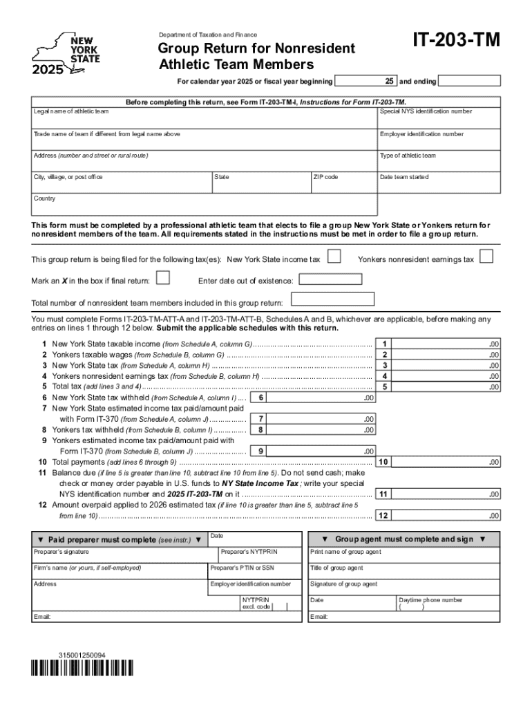 Instructions for Form IT-203-TM - Tax NY Preview on Page 1